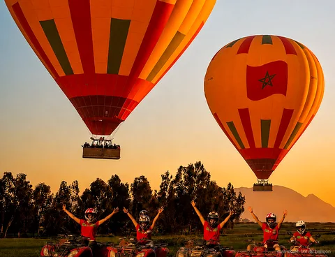 Heißluftballonfahrt vor einem Quad-Abenteuer bei Marrakesch