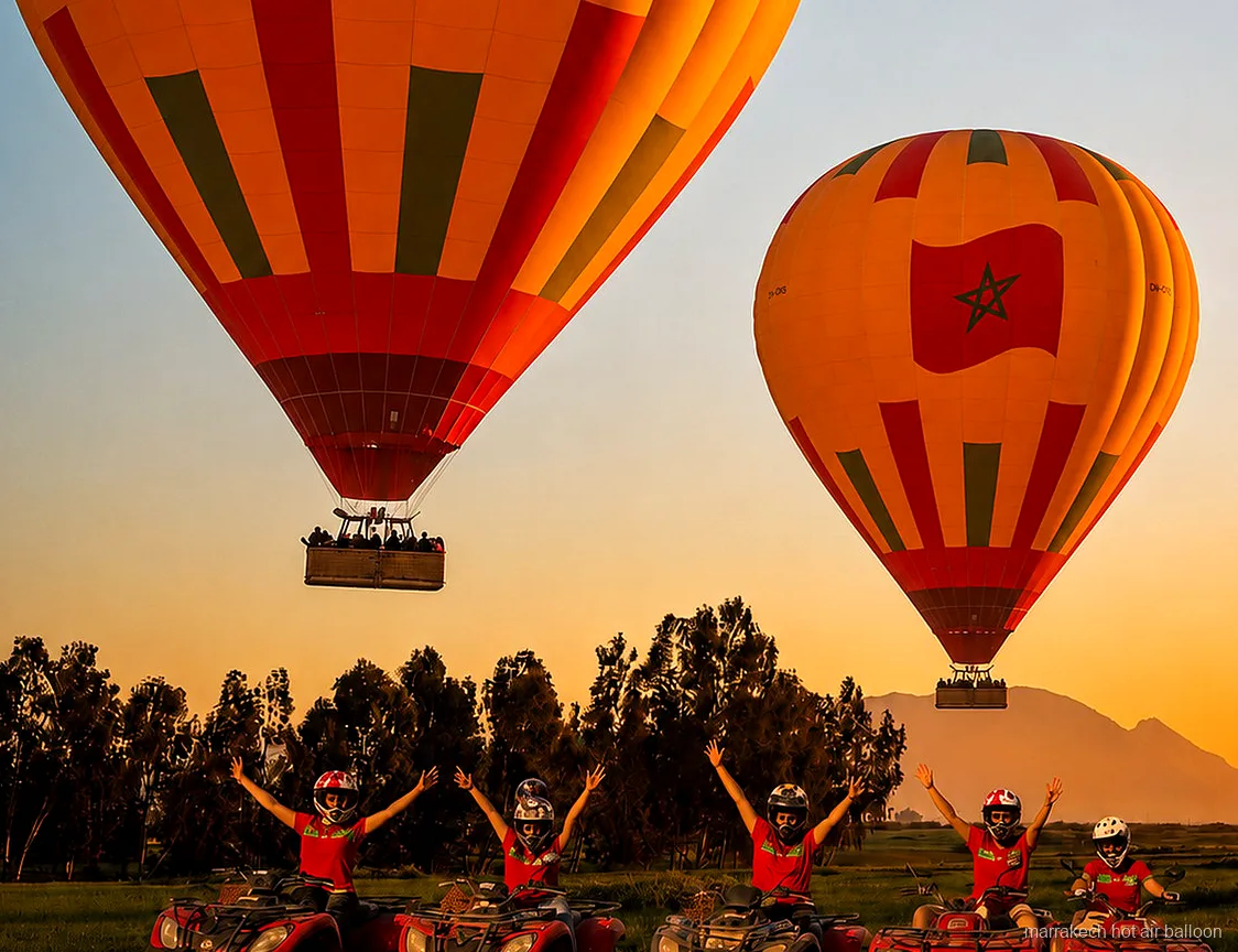 Heißluftballonfahrt vor einem Quad-Abenteuer bei Marrakesch