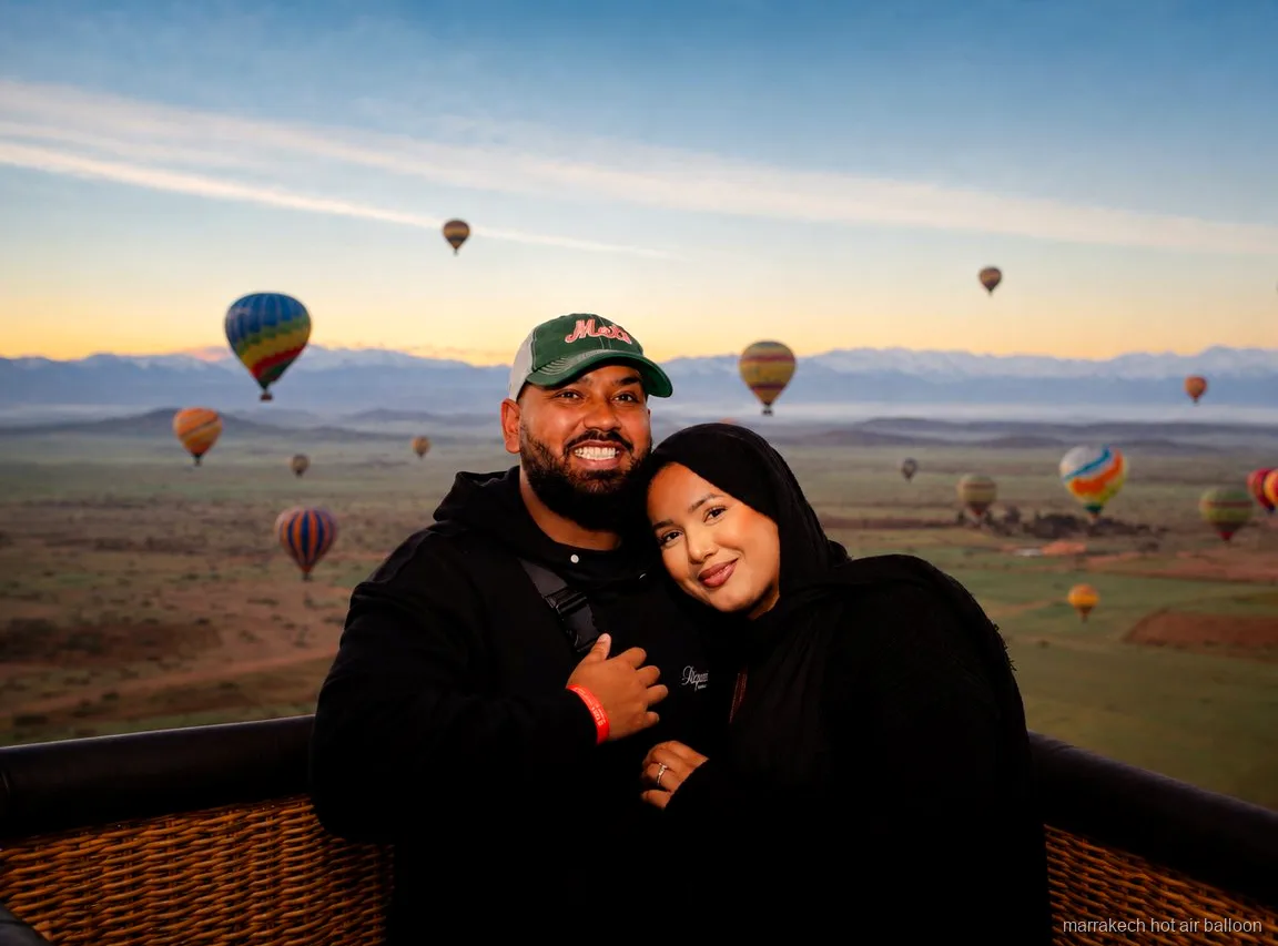 Berber breakfast tent after a Marrakech balloon flight and camel ride combo