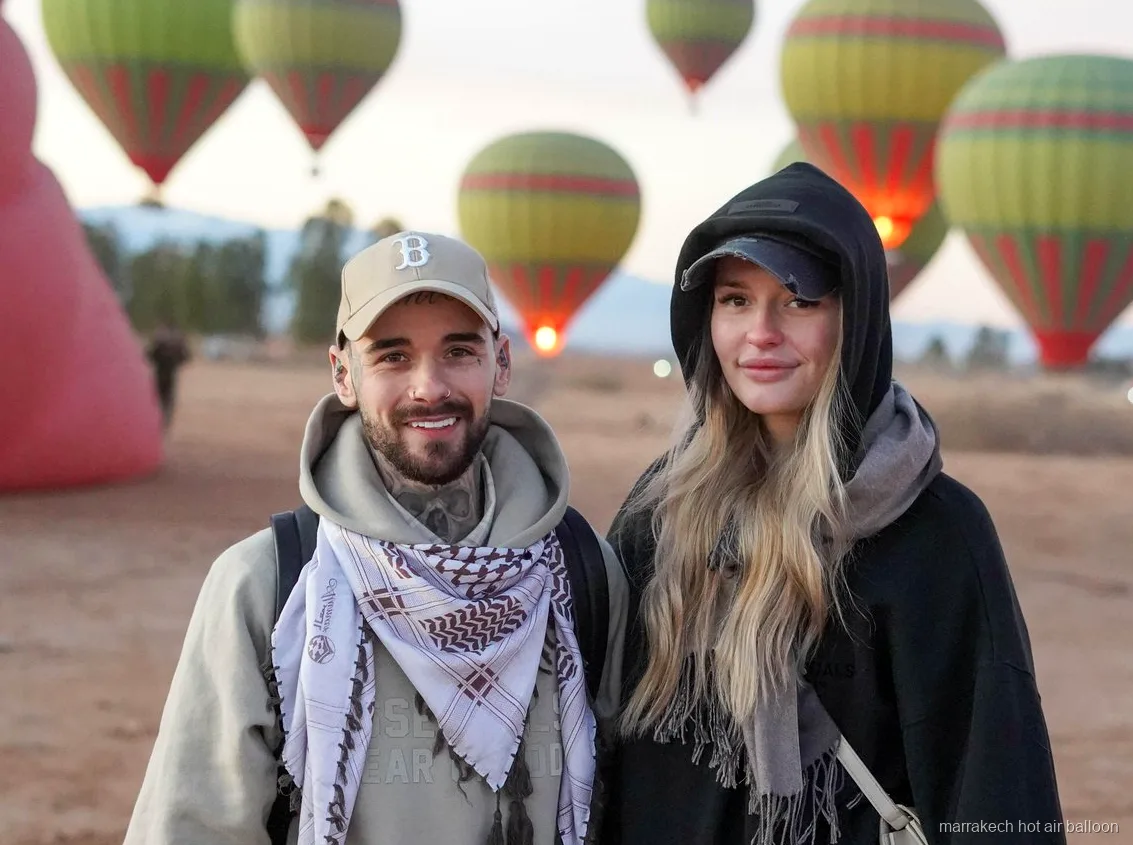 View of the Atlas Mountains from a Marrakech hot air balloon flight
