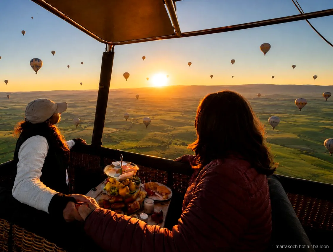 Tenda per la colazione berbera con vista sulle montagne vicino a Marrakech