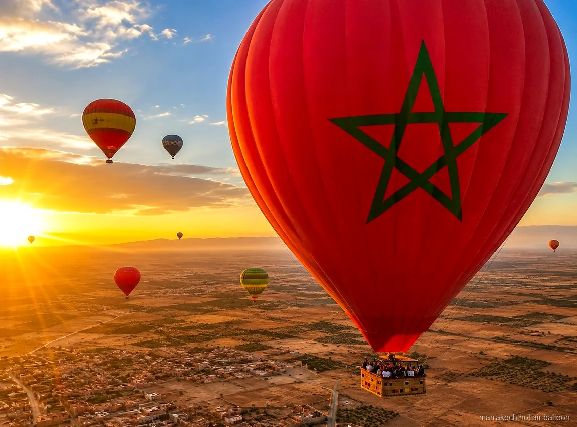 Grande mongolfiera condivisa sui Monti Jbilet vicino a Marrakech